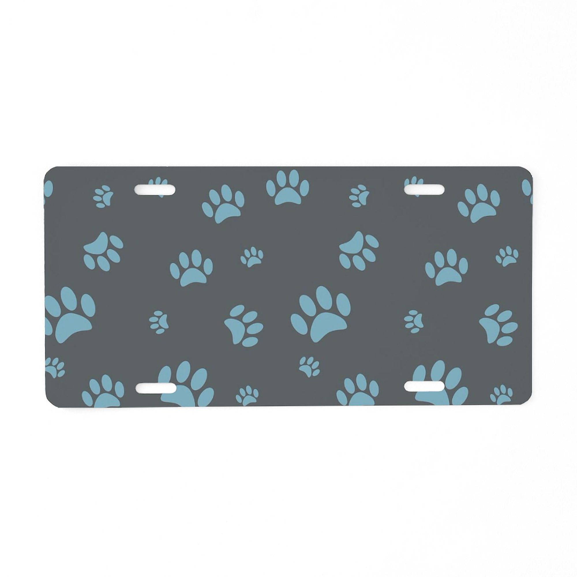 Paw Prints Aluminum License Plate - Custom Front Vanity Tag for Cars, Trucks & SUVs - Perfect for Pet Lovers & Animal Enthusiasts - Great for Personalization & Gift Giving