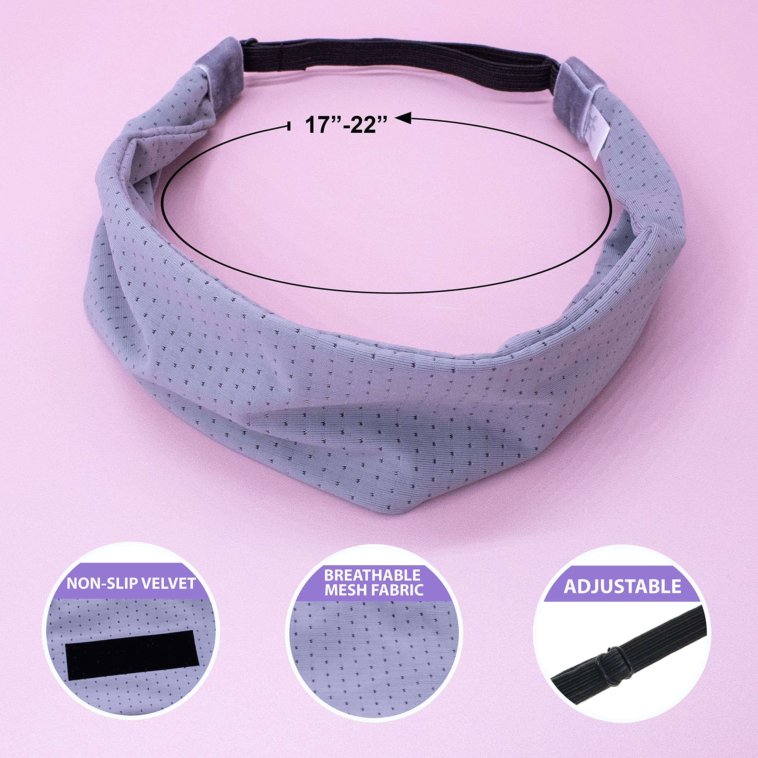 FROG SAC Adjustable Non-Slip Sport Headbands for Women & Girls - Breathable Stretchy Elastic Workout Headbands for Yoga, Running, Soccer & Exercise - Perfect for Gym, Sports & Active Lifestyles