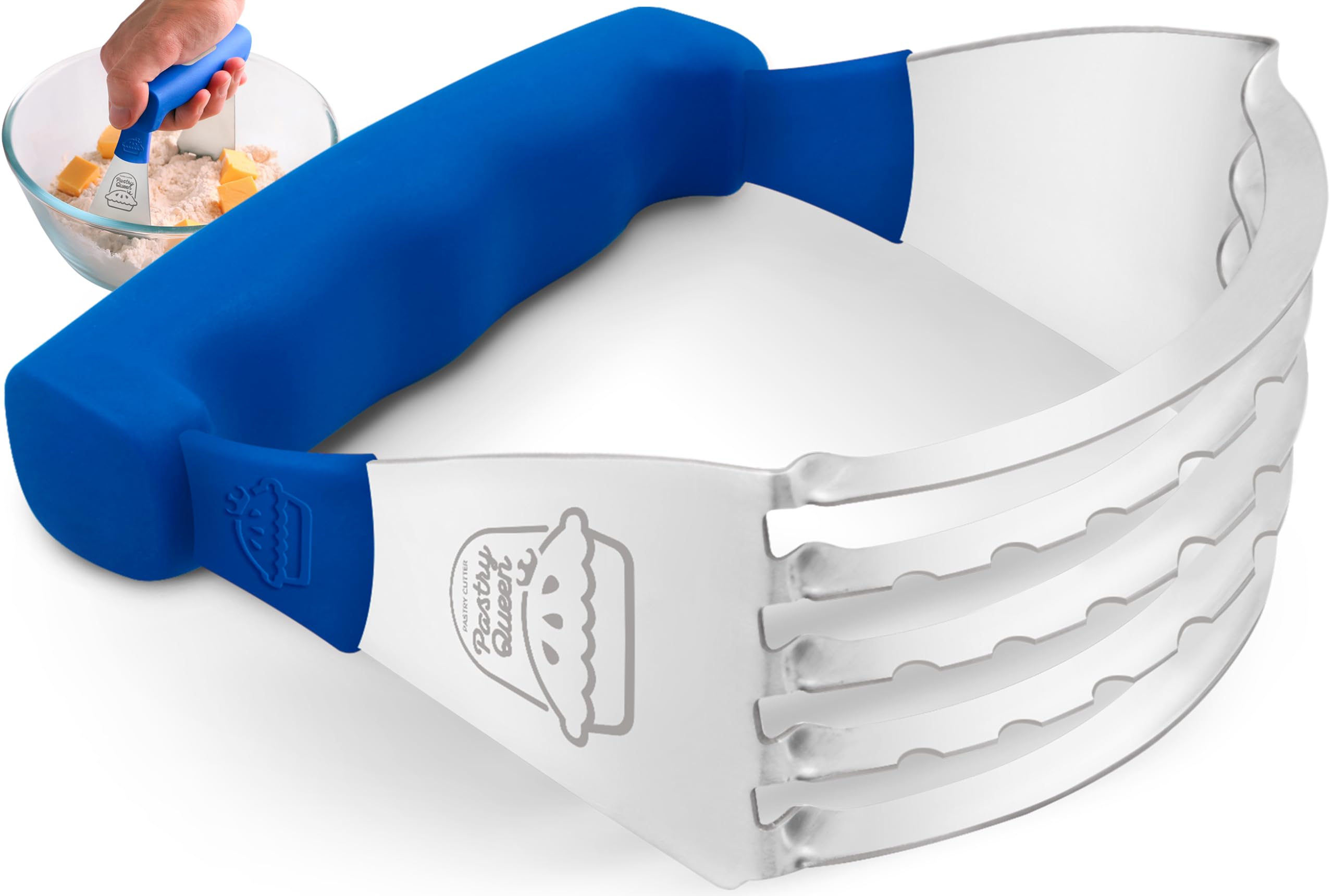 Heavy Duty Stainless Steel Pastry Cutter & Dough Blender - Comfortable Ergonomic Handle, Dishwasher Safe - Perfect for Flaky Pie Crusts, Biscuits & Pastry Dough - Ideal for Baking, Cooking & Holiday Dessert Preparation
