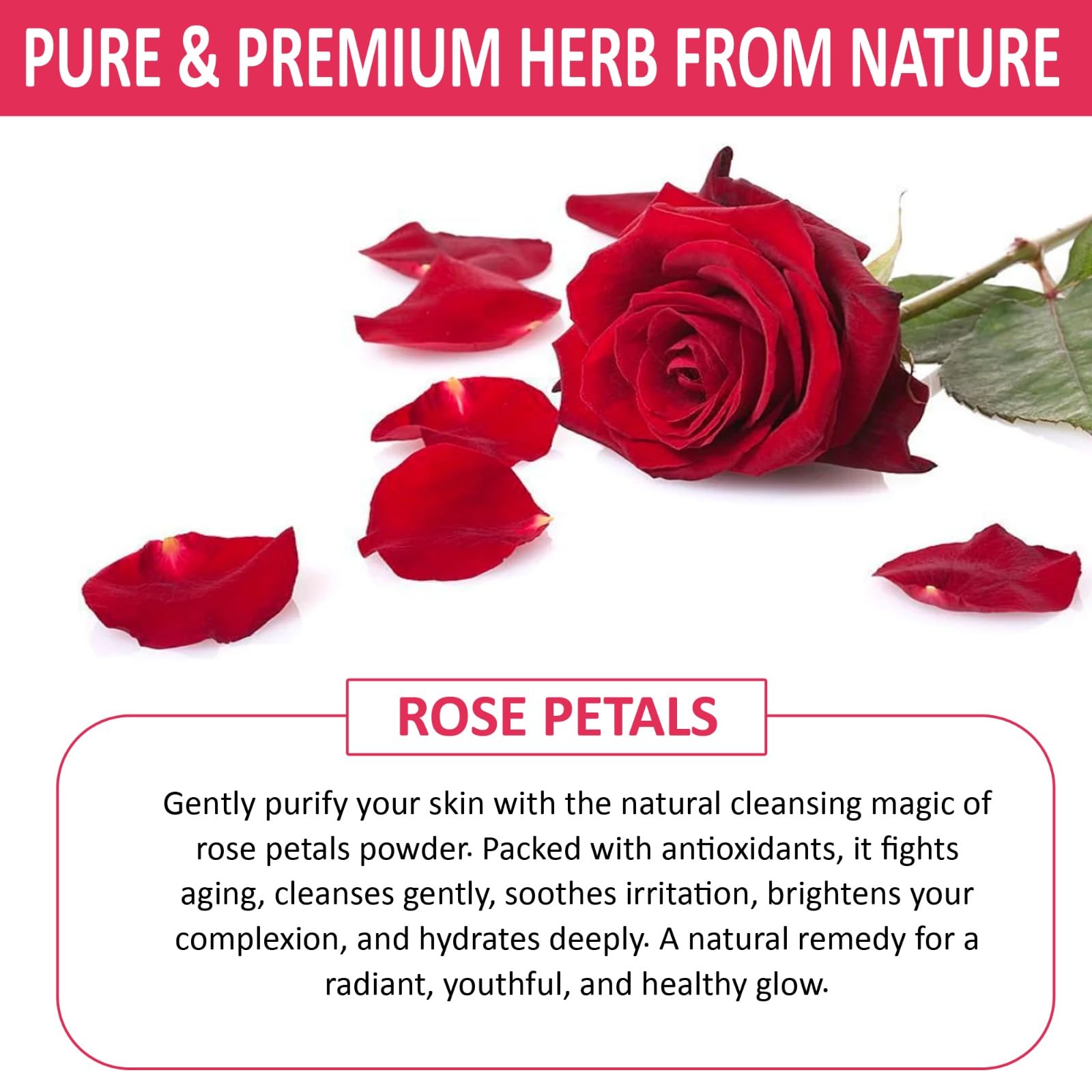 7 DAYS Pure & Natural Rose Petal Powder for Face & Skin Care - 100g Organic Face Mask for Tan Removal & Glowing Complexion | DIY Facial Treatment for Brightening & Hydration