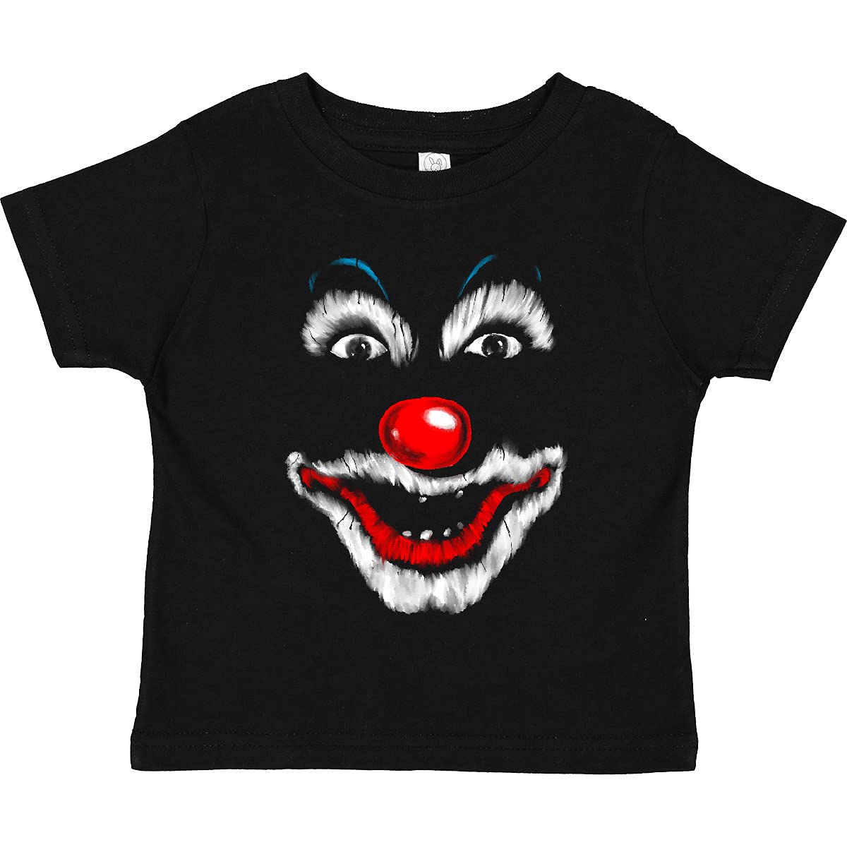 Inktastic Scary Clown with Toothless Big Smile Toddler T-Shirt - Funny Halloween Costume for Kids, Birthday Party Outfit & Cute Casual Wear