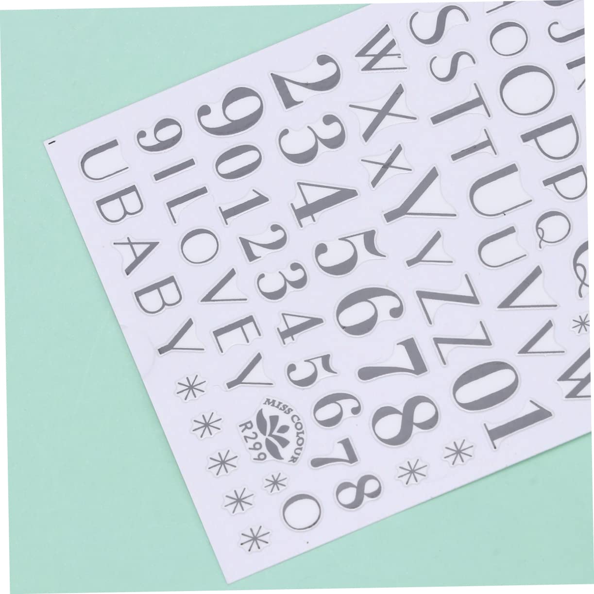 Minkissy 8pcs Alphabet Letter Stickers for Nail Art - 3D Nail Decals, Manicure Stickers, Nail Art Decoration - Perfect for DIY Nails, Salon Designs, and Creative Nail Art Projects