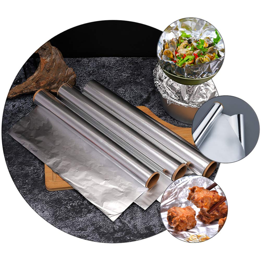 KESYOO 2 Rolls Heavy Duty Aluminum Foil for BBQ, Cooking & Food Storage - Reversible Barbecue Wrapping Paper, Oven Safe Tin Foil for Grilling, Baking & Car Accessories - Perfect for Outdoor Picnics, Camping & Kitchen Use