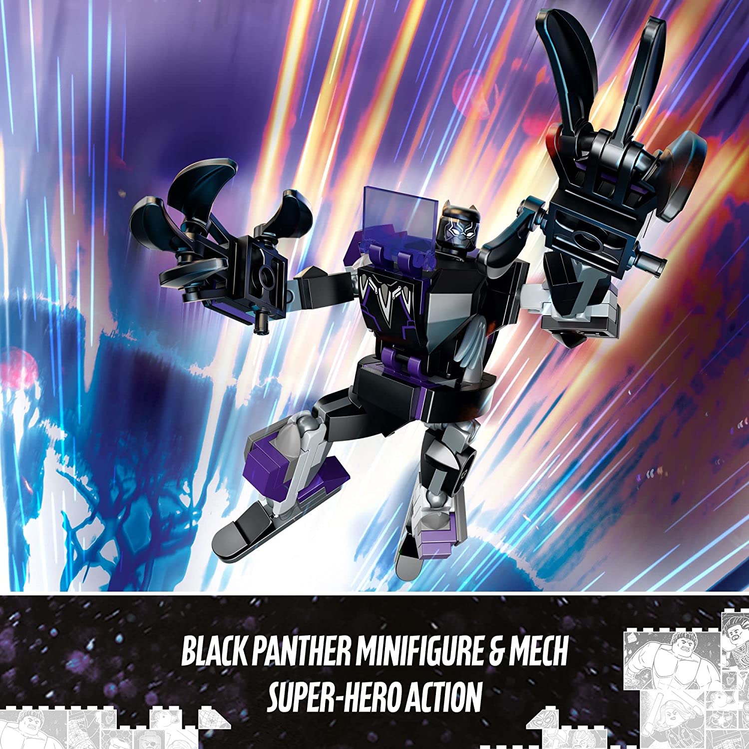 LEGO Marvel Black Panther Mech Armor 76204 Building Kit - Superhero Action Figure Toy Set for Kids & Collectors | Perfect for Playtime, Display & Marvel Fans