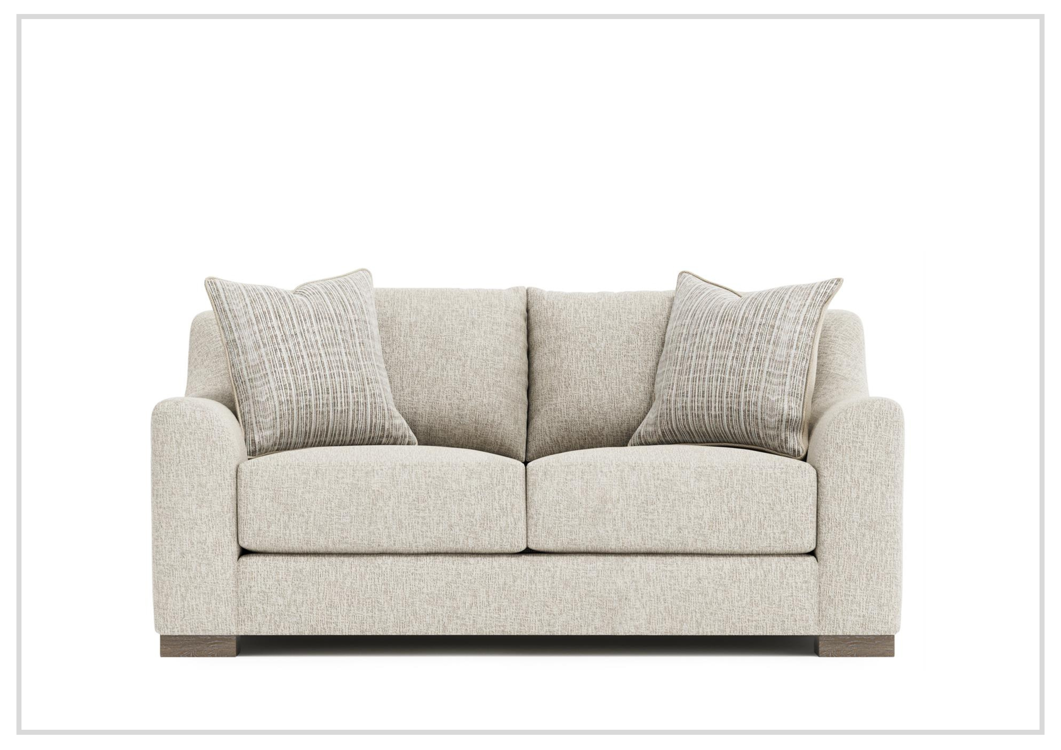 Bernhardt Gabi Fabric Loveseat with Feather Down Cushions - Comfortable Small Sofa for Living Room, Apartment & Cozy Spaces