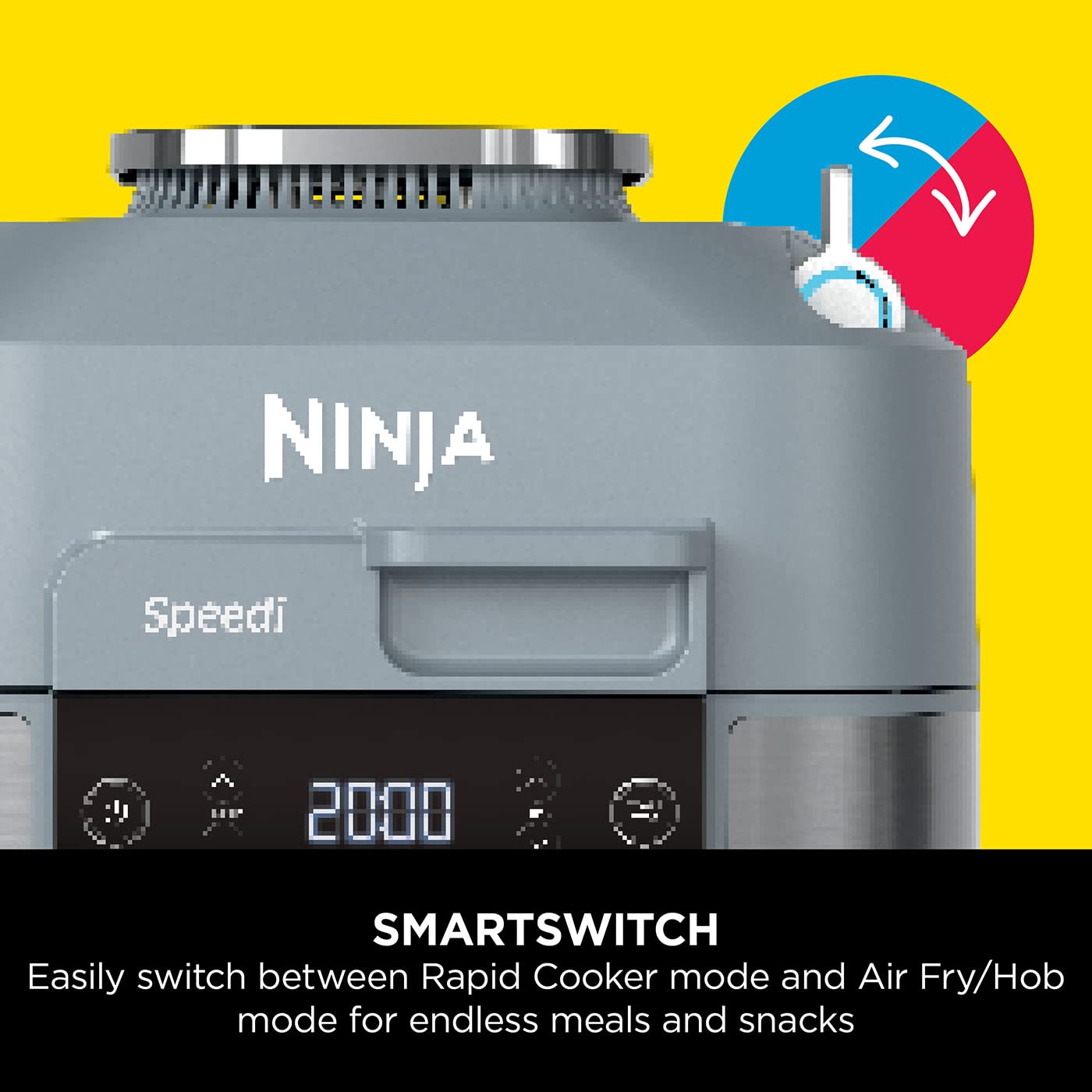 Ninja Speedi 10-in-1 Rapid Cooker & Air Fryer, 5.7L Multi Cooker for Family of 4 | Air Fry, Steam, Grill, Bake, Roast, Sear & Slow Cook | Cooks 4 Portions in 15 Minutes | Sea Salt Grey (ON400UK) | Perfect for Quick Weeknight Dinners, Meal Prep & Healthy Cooking
