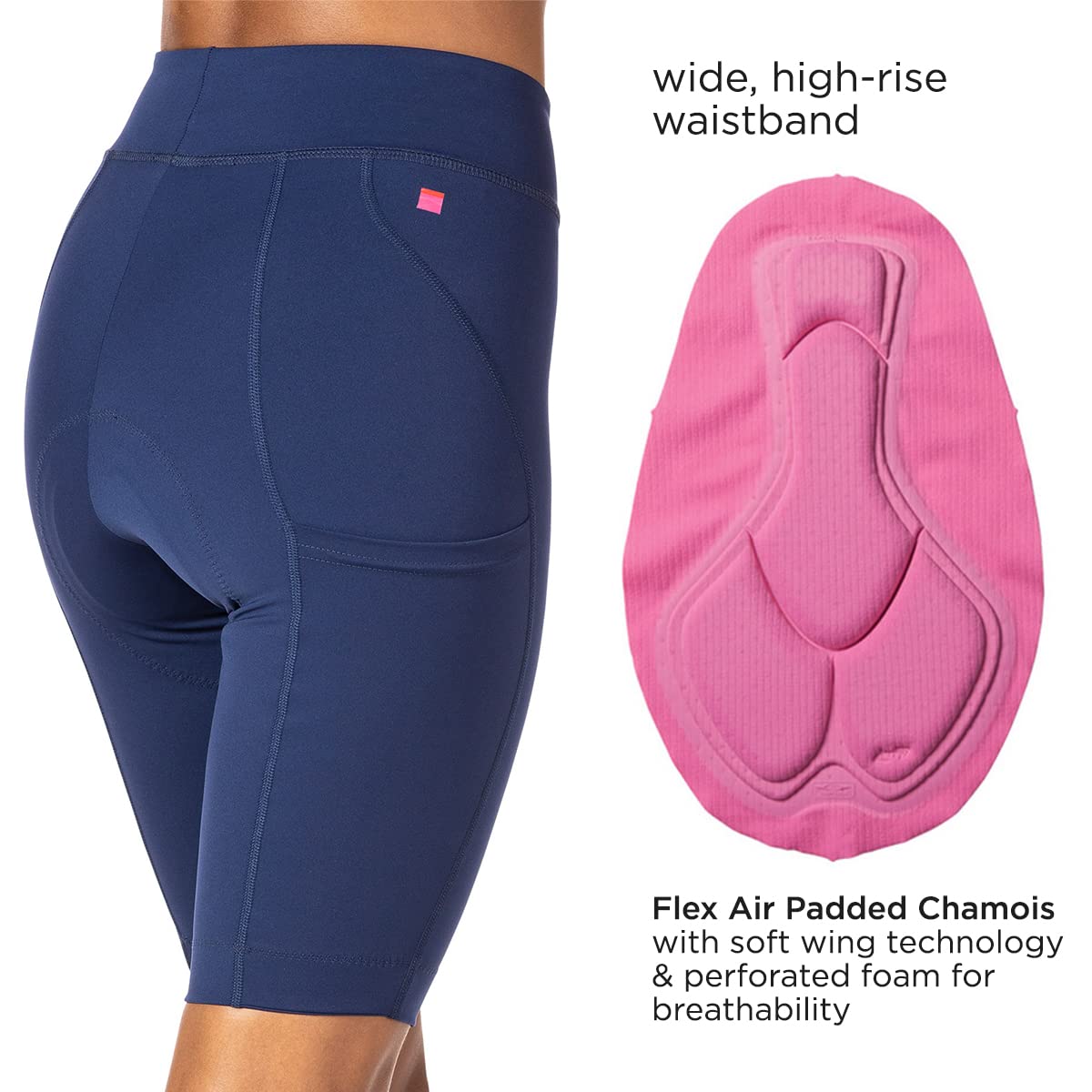 Women's Terry Bike Shorts - 11 Inch Padded Compression Cycling Shorts with UPF 50+ for Touring & Wayfarer Rides | Perfect for Long-Distance Cycling, Spin Classes & Outdoor Adventures