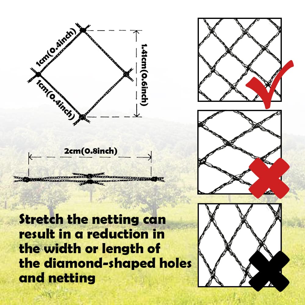 Heavy Duty 7.5x100 Ft Garden Netting - 1/2 Inch Mesh Bird Net for Plants, Fruit Trees & Vegetables | Extra Strong Woven Protection Against Birds, Deer & Poultry | Ideal for Chicken Coops, Orchards & Backyard Gardens