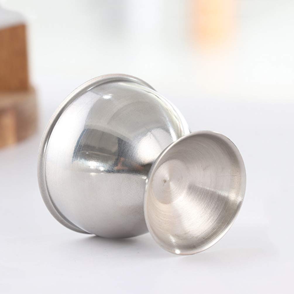 2-Pack Stainless Steel Egg Holder for Refrigerator - Stackable Poached Egg Cups, Refrigerator Organizer Tray, Metal Plant Stand - Perfect for Kitchen Storage, Breakfast Meal Prep & Space Saving