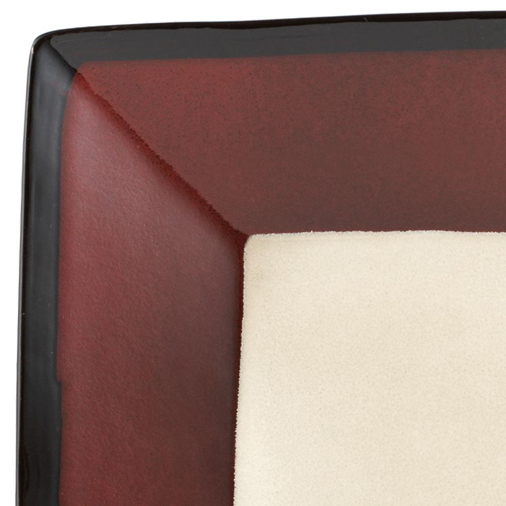 Belmont 4-Piece Red Square Dinner Plates Set - Elegant Tableware for Modern Dining, Parties, and Home Decor