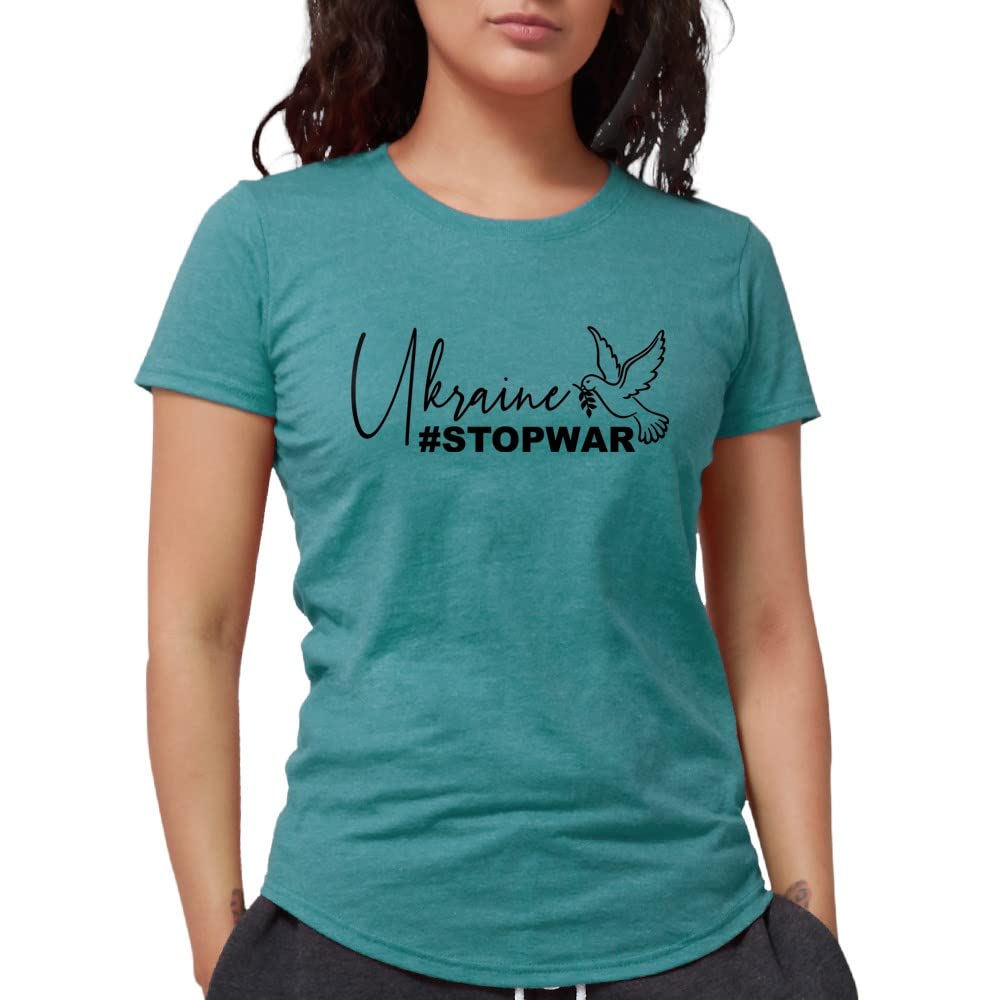 #StopWar Ukraine Women's Tri-Blend T-Shirt - Soft Comfort Fit Tee for Casual Wear & Peace Activism