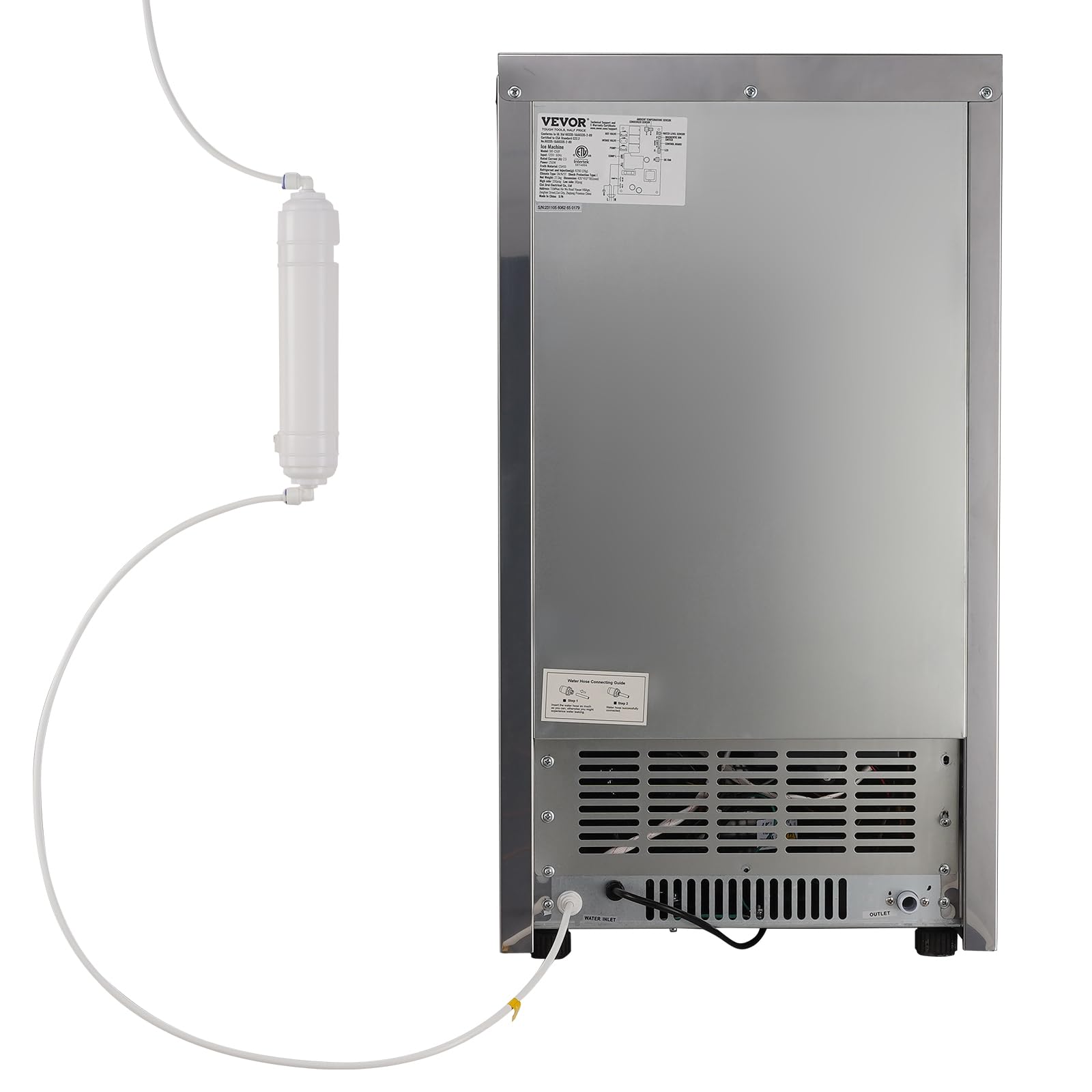VEVOR Commercial Ice Maker Machine 150LBS/24H, 24LBS Storage Capacity - Fast 55 Ice Cubes in 12-15 Mins - Perfect for Bars, Home, Office & Restaurants - Ideal for Cocktails, Parties & Food Service