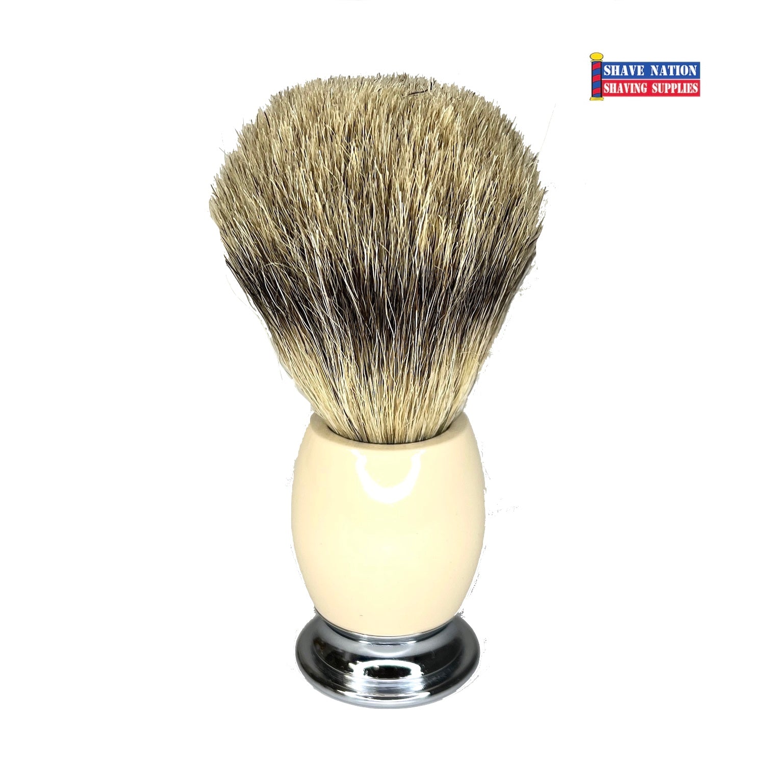 Premium Shaving Brush - Pure Badger Hair & Chrome Handle for Men's Wet Shaving | Perfect for Traditional Shaving Kits & Grooming Gifts