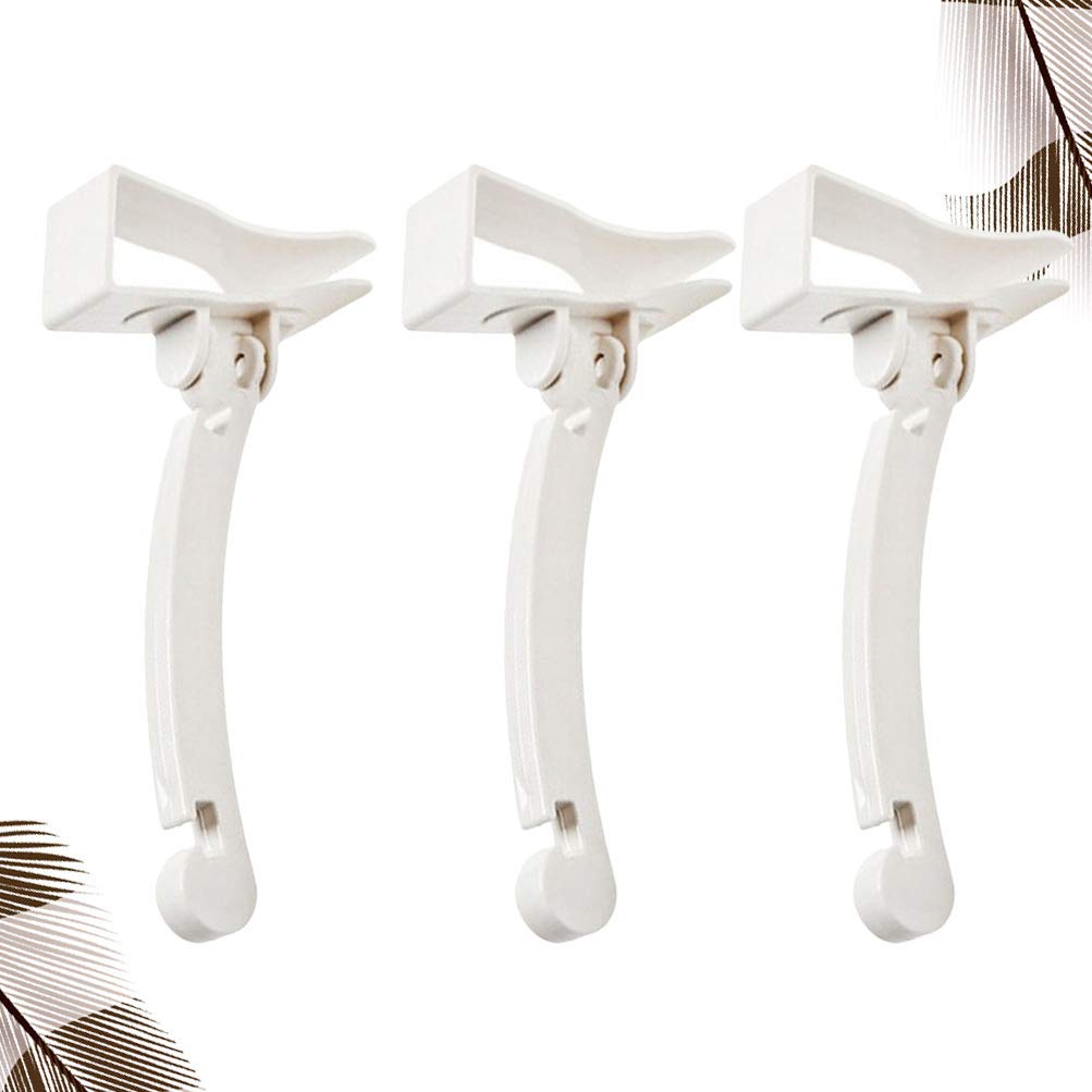 3-Pack Hemoton Wall-Mounted Trash Bag Holder - No Nail Hanging Hooks for Kitchen Cabinet Door, White - Perfect for Small Space Organization & Waste Disposal