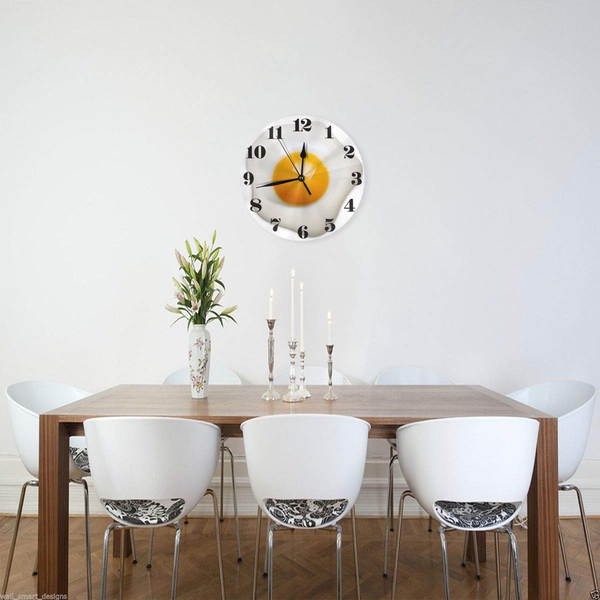 KiuLoam Silent Non-Ticking Round Wall Clock - Battery Operated, Easy to Read Decorative Clock for Home, Office, School & Kitchen | Perfect for Students, Cooking Timer & Modern Wall Art Decor