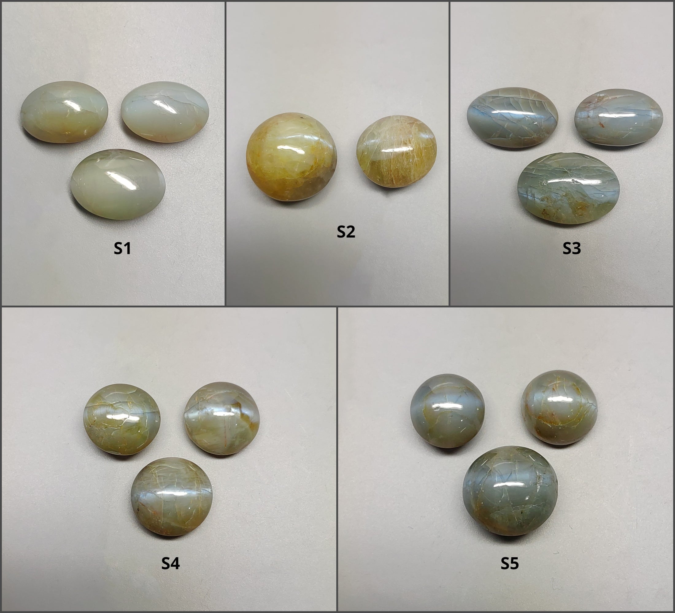 Natural Chrysoberyl Cat's Eye Gemstone Cabochon - Untreated & Unheated Round & Oval Shape (2pc/3pc) - Perfect for Jewelry Making, Healing Crystals & Collectors