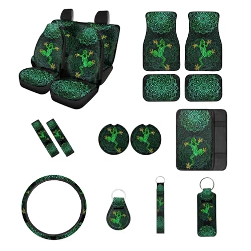 Boho Mandala Flower Frog - Green