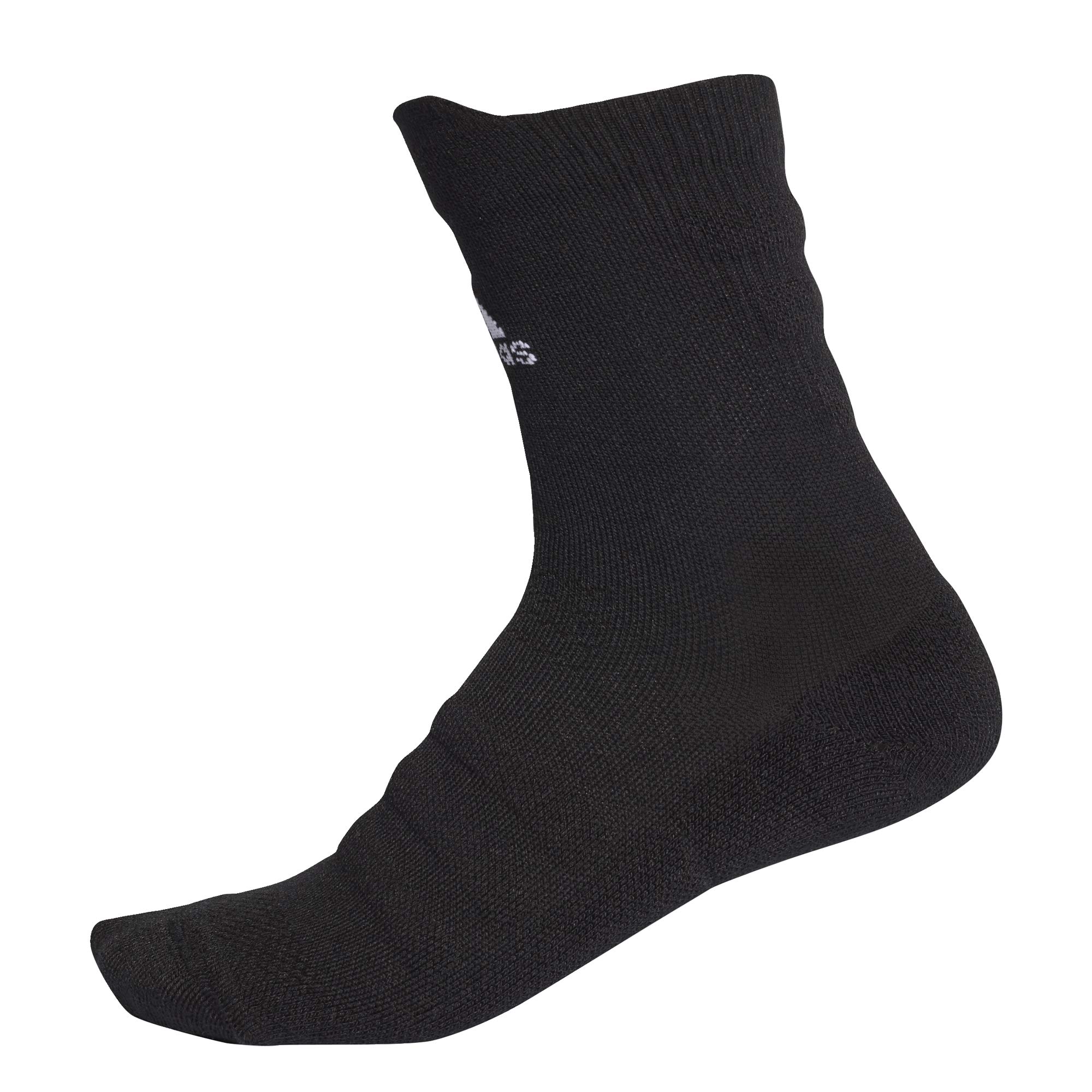 Adidas Alphaskin Lightweight Cushioning Crew Socks for Men - Black (Size 9-11) | Moisture-Wicking Athletic Socks for Running, Gym & Everyday Comfort