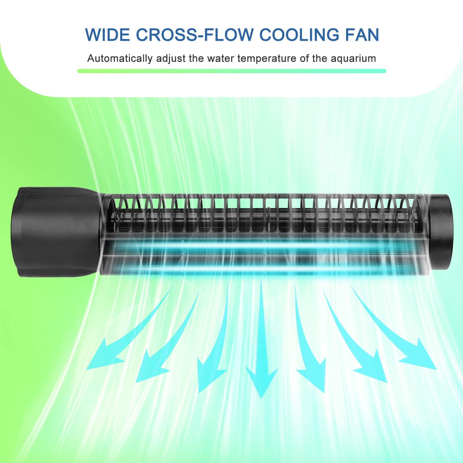 12V Aquarium Chiller Cooling Fan with Adjustable Knob - DC Cross-Flow Fan for Fish Tanks (4W) | Broad Airflow for Freshwater & Saltwater Aquariums - Perfect for Summer Temperature Control