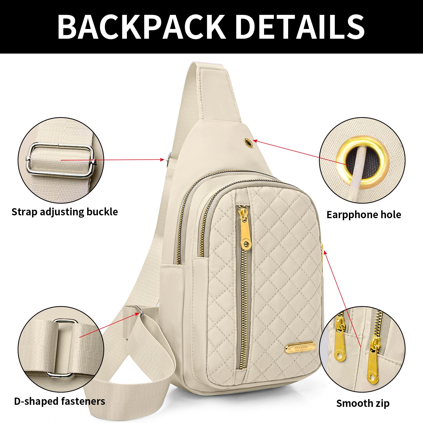 Stylish Unisex Crossbody Sling Bag for Women & Men - Lightweight Casual Shoulder Backpack for Travel, Hiking, and Everyday Use