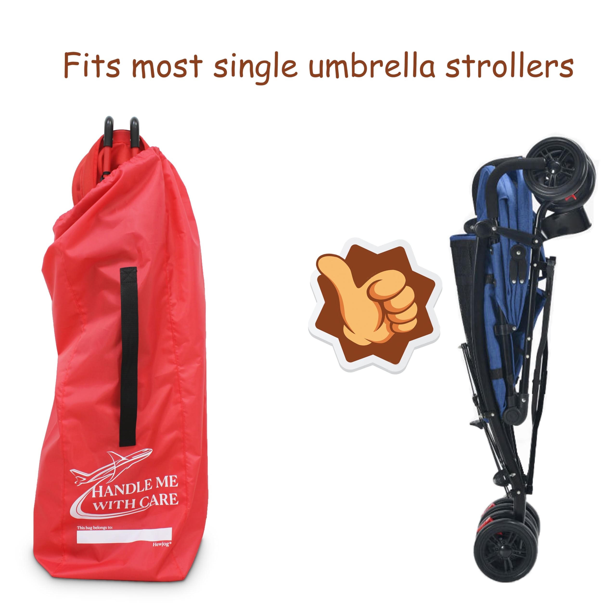 Airplane Travel Stroller Bag for Single Umbrella Strollers - Black | Compact & Protective Stroller Cover for Air Travel, Car Storage & Outdoor Adventures