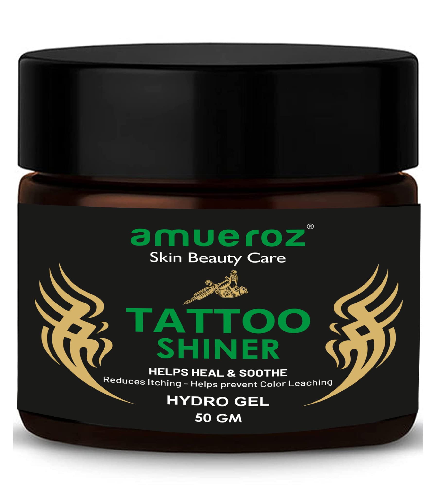 Amueroz Tattoo Shiner Gel - Brightening & Moisturizing Tattoo Aftercare Gel for Vibrant, Shiny Ink | Soothes & Hydrates Skin | Perfect for Fresh Tattoos & Tattoo Touch-Ups