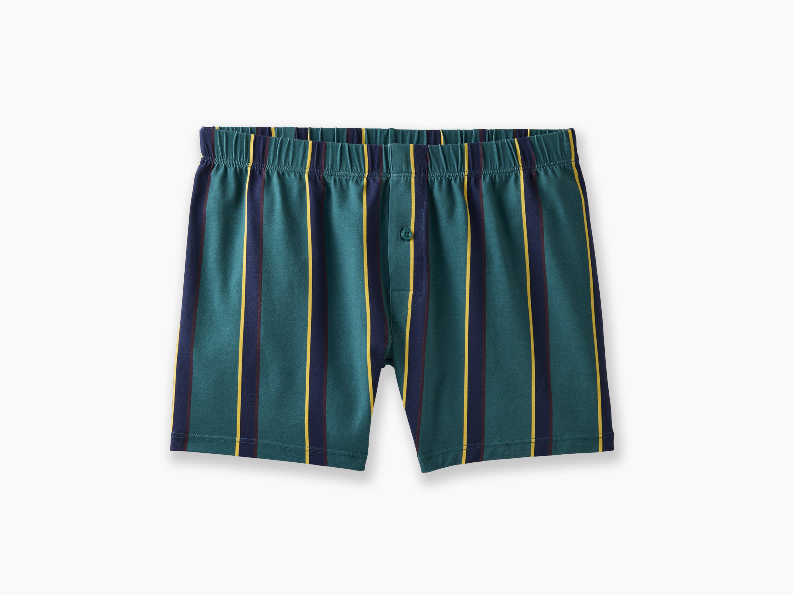 Slim Fit Boxer Briefs - Green Collegiate Stripe Underwear for Men | Comfortable & Breathable for Daily Wear, Gym, and Lounge