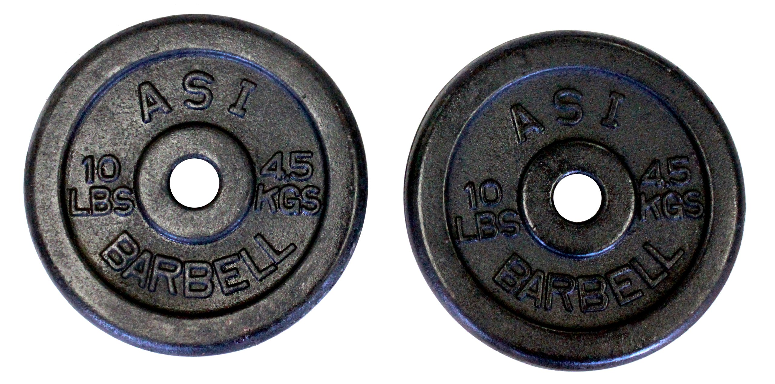 Ader Regular Black Weight Plates - 10lb & 5lb Pair for Home Gym, Strength Training & Fitness Workouts