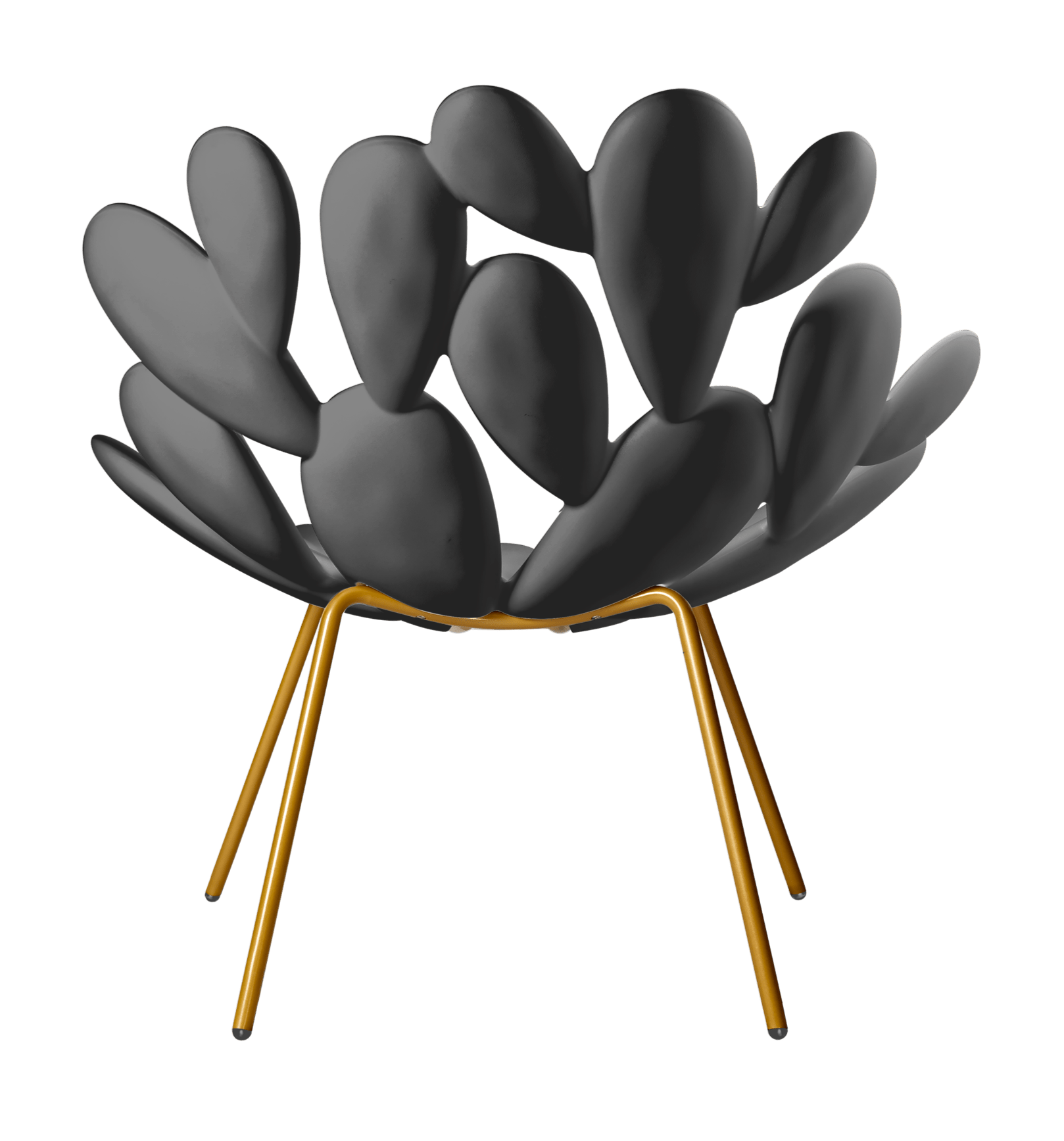 Qeeboo Filicudi Armchair with Brass Frame - Modern Luxury Lounge Chair for Living Room, Office & Hotel Decor