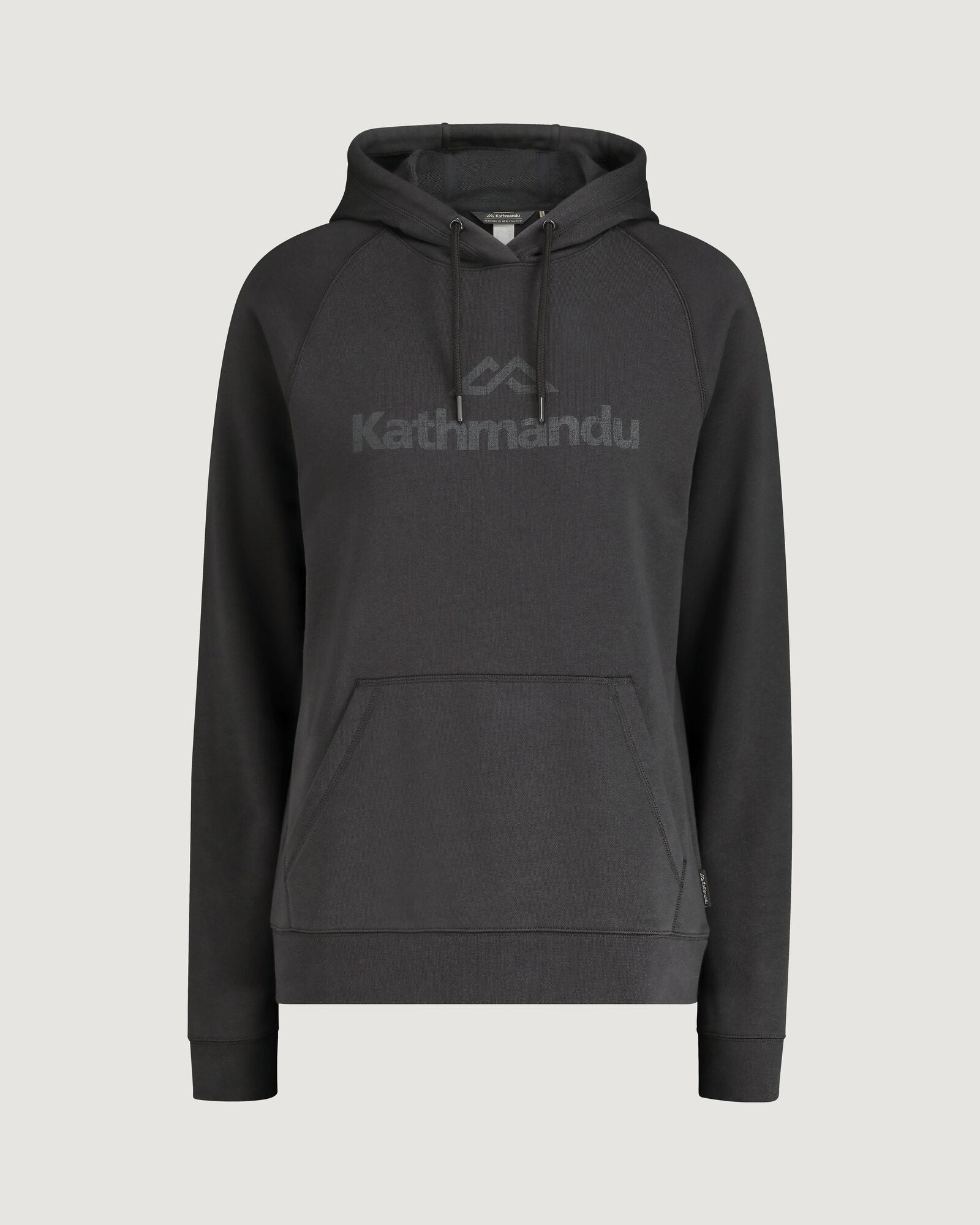 Kathmandu Logo Women's Fleece Hoodie - Warm Winter Pullover with Kangaroo Pocket - Black - Perfect for Outdoor Hiking, Camping & Casual Wear