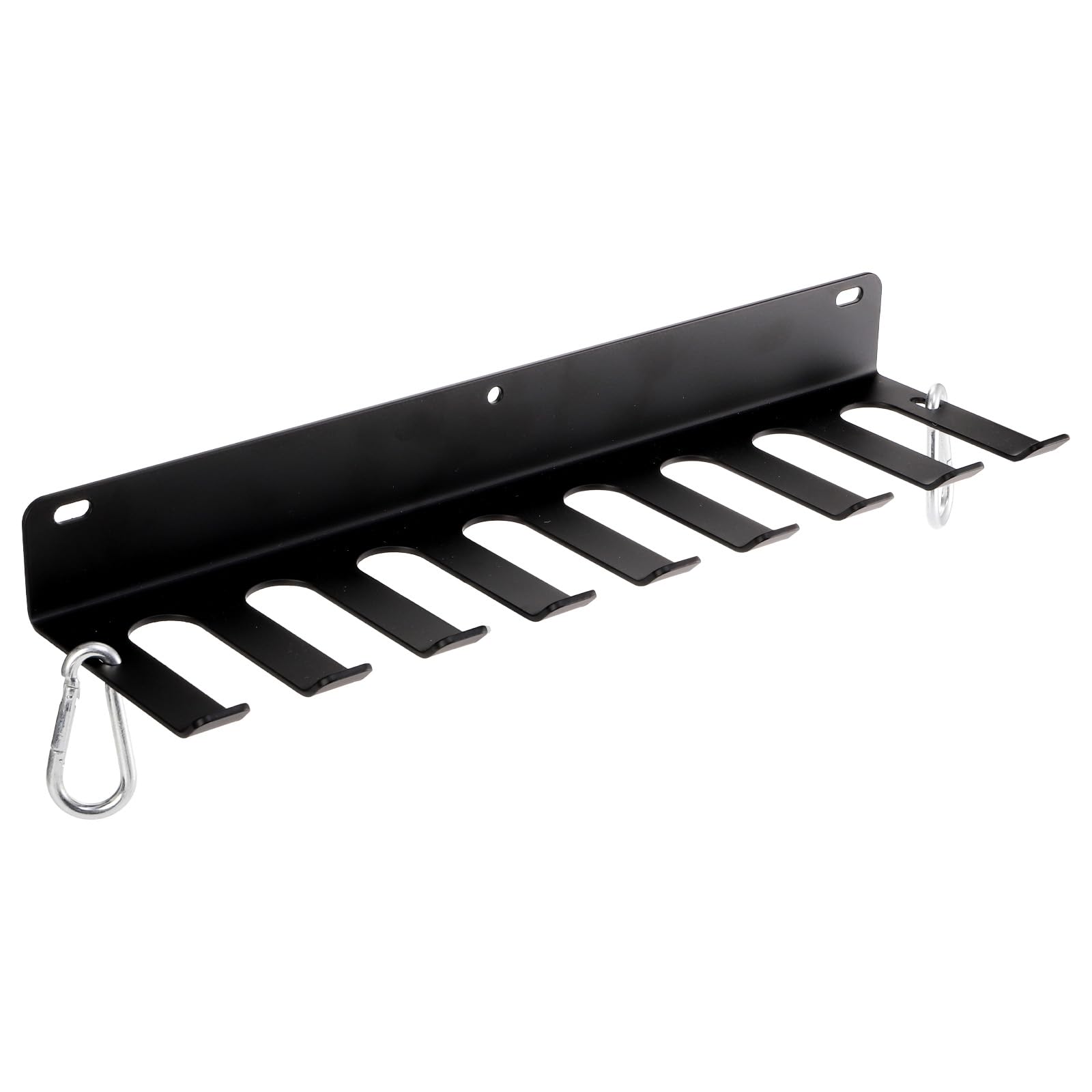 Tebery 9-Hook Wall Mount Gym Storage Rack - Heavy Duty Metal Fitness Equipment Organizer for Exercise Bands, Jump Ropes, Barbells & Lifting Belts - Perfect for Home Gym, Garage & Workout Room Organization