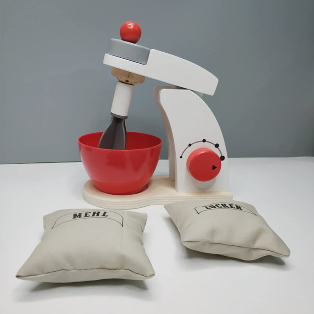 Wooden Play Kitchen Mixer Toy Set - Pretend Play Food & Appliance Accessories for Kids - Perfect for Imaginative Cooking & Role Play Games