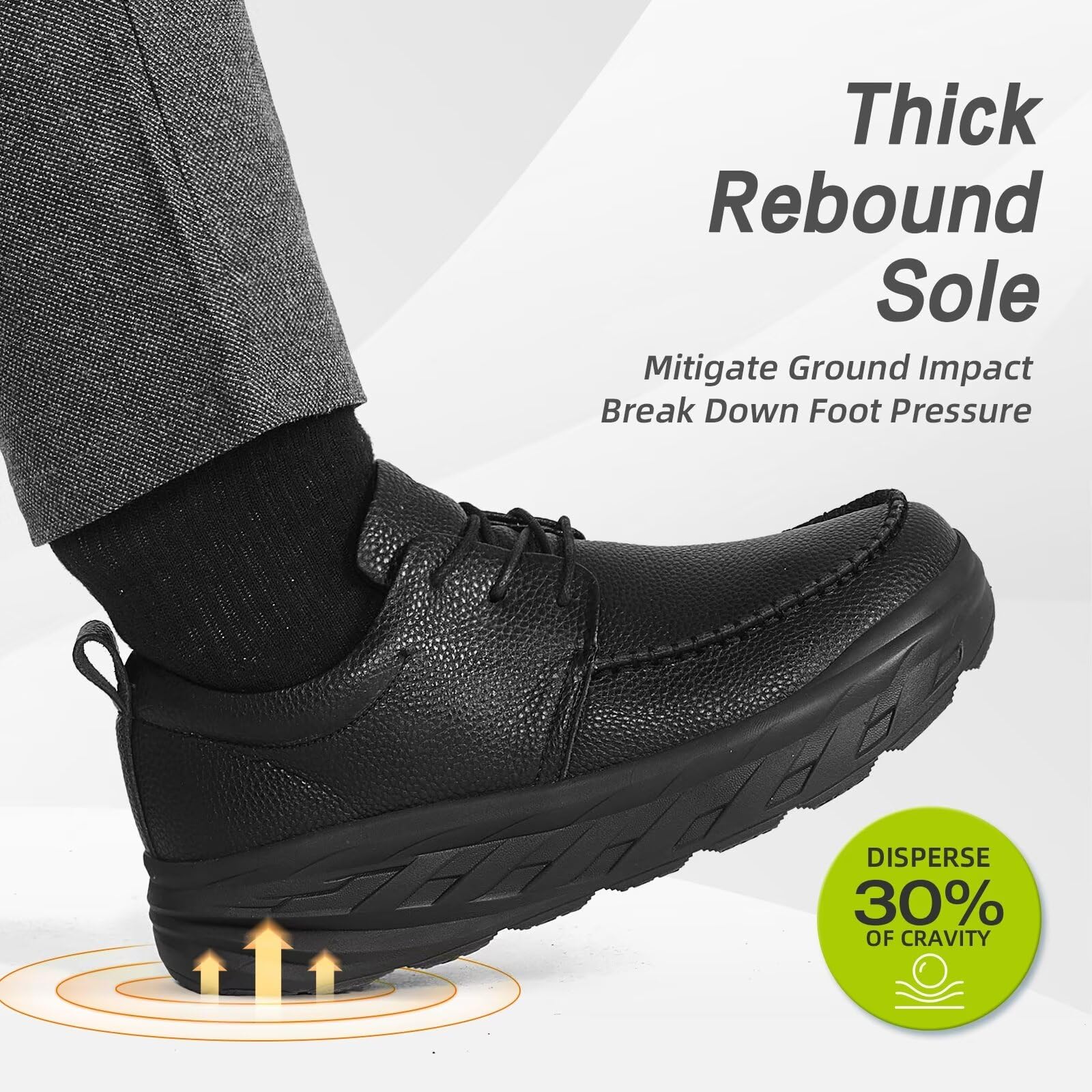 OrthoComfoot Men's Orthopedic Wide Leather Dress Shoes for Diabetic & Plantar Fasciitis - Arch Support Walking Sneakers with Adjustable Fit for Work, Business & Casual Wear - Pain Relief Oxfords for Heel & Foot Comfort (Ideal for Office Professionals & Daily Walking)