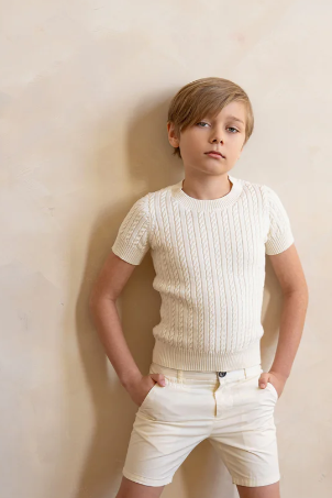 COCO BLANC CABLED SWEATER for Girls (3-10 Years) - Soft Knit Winter Pullover for School, Playdates & Family Photos