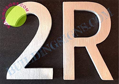 Aluminum Number 2 Door Sign - Rust-Free with Brush Silver Finish & Double-Sided Tape (2.75 inch) - Elegant House Address Plaque for Home Decor & Mailbox