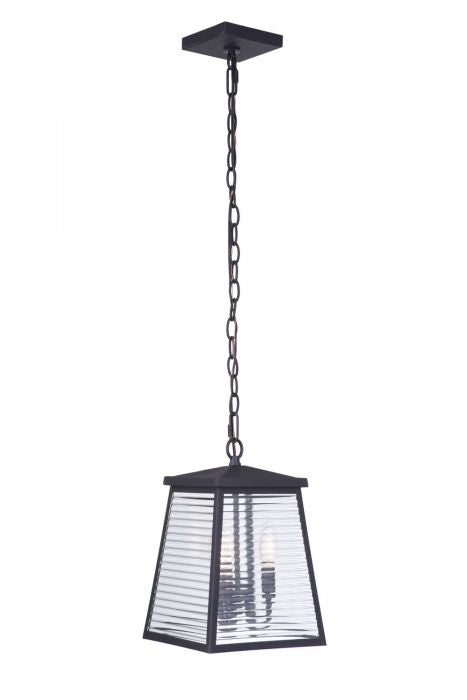 Armstrong Three Light Outdoor Pendant in Midnight - Black Modern Hanging Light Fixture for Patio, Porch, Deck & Backyard - Weatherproof & Dimmable