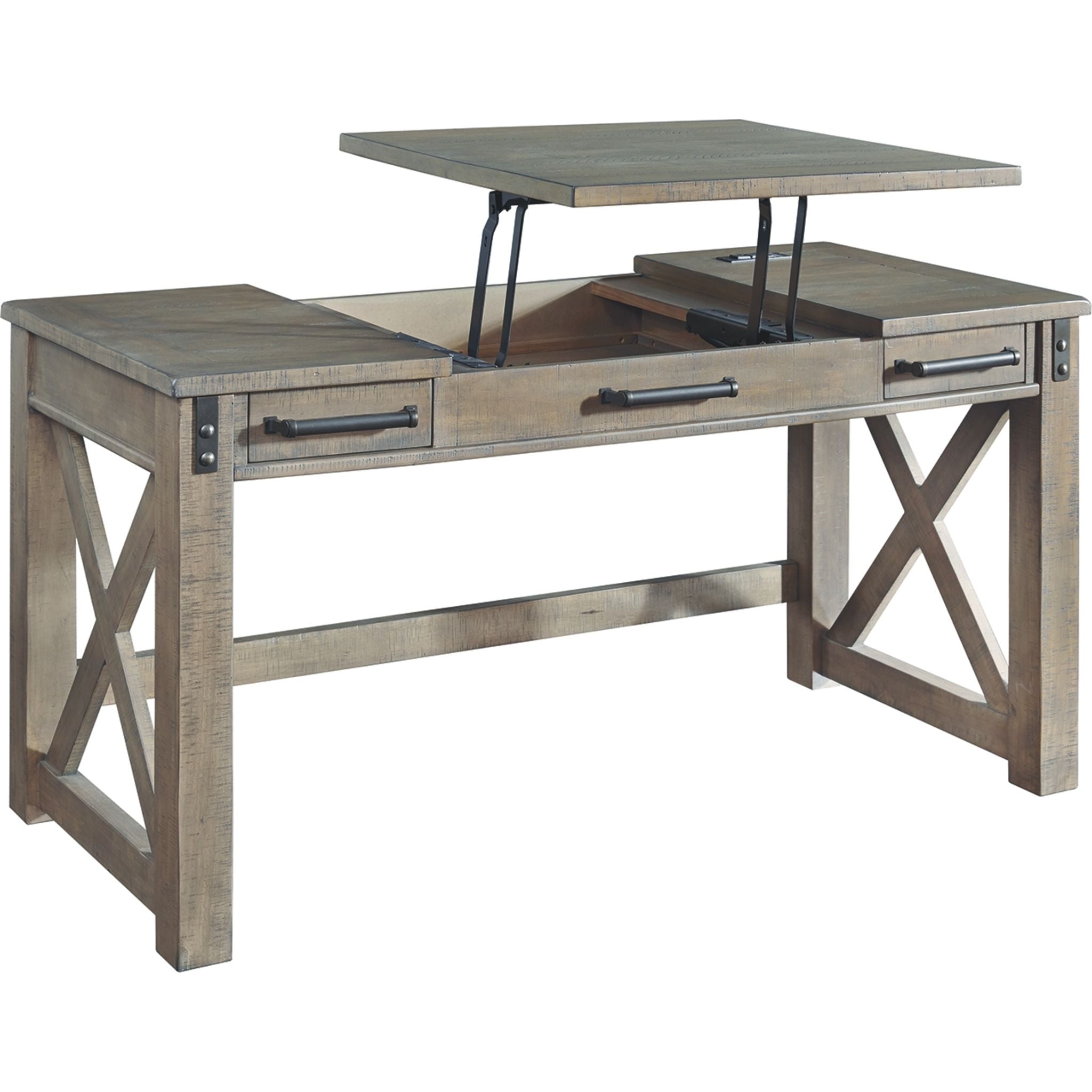 Aldwin Modern Office Desk - Sleek Gray Writing Desk for Home & Office Workspace, Perfect for Small Spaces, Remote Work & Study