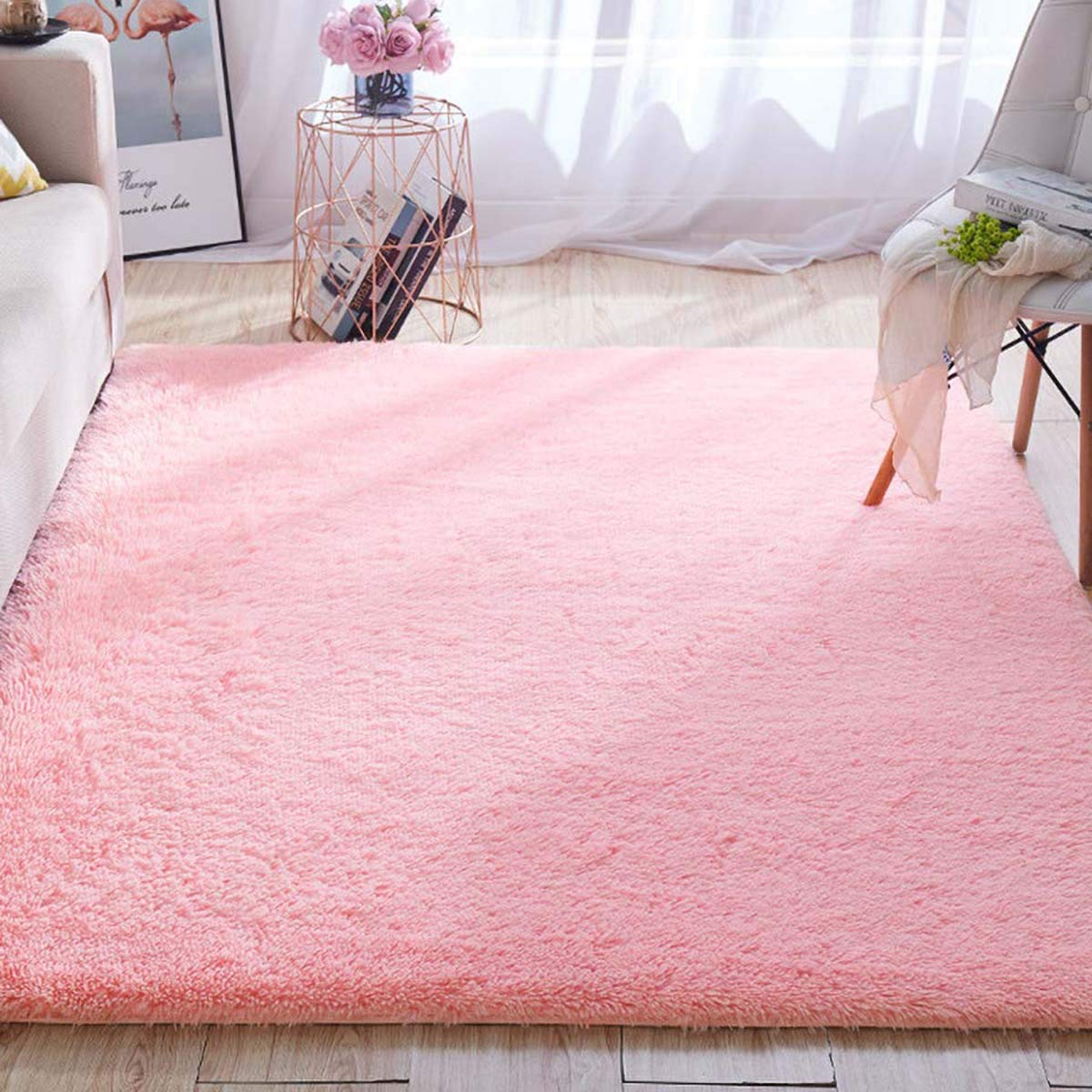 HYDL Super Soft Shaggy Plush Area Rug - Modern Fluffy Anti-Skid Carpet for Bedroom, Living Room & Dining Room | Silky Smooth Kids Rug for Home Decor & Cozy Flooring