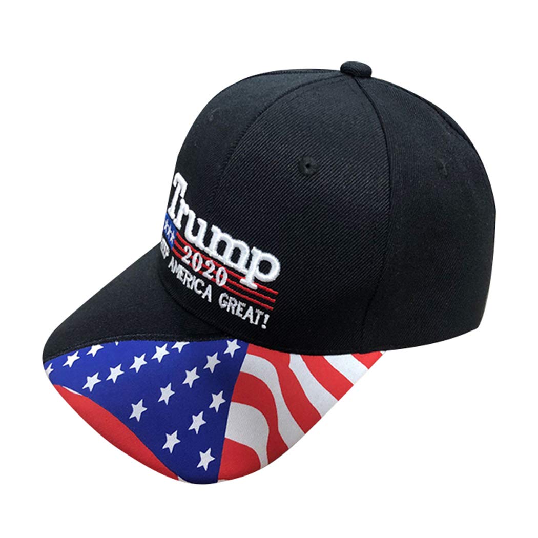 Trump 2020 Keep America Great Baseball Cap - Embroidered/Printed Signature USA Flag Hat | Political Campaign Merchandise for Supporters, Rallies & Patriotic Events