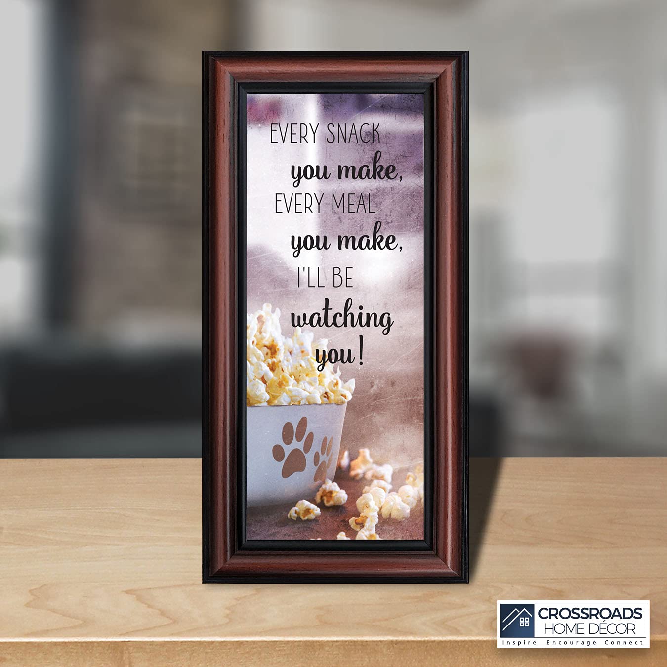 Crossroads Home Décor Dog Picture Frame with Snacks Design - Paw Print Wall Art for Pet Lovers - Perfect for Living Room, Bedroom, or Nursery Decor (7435W)