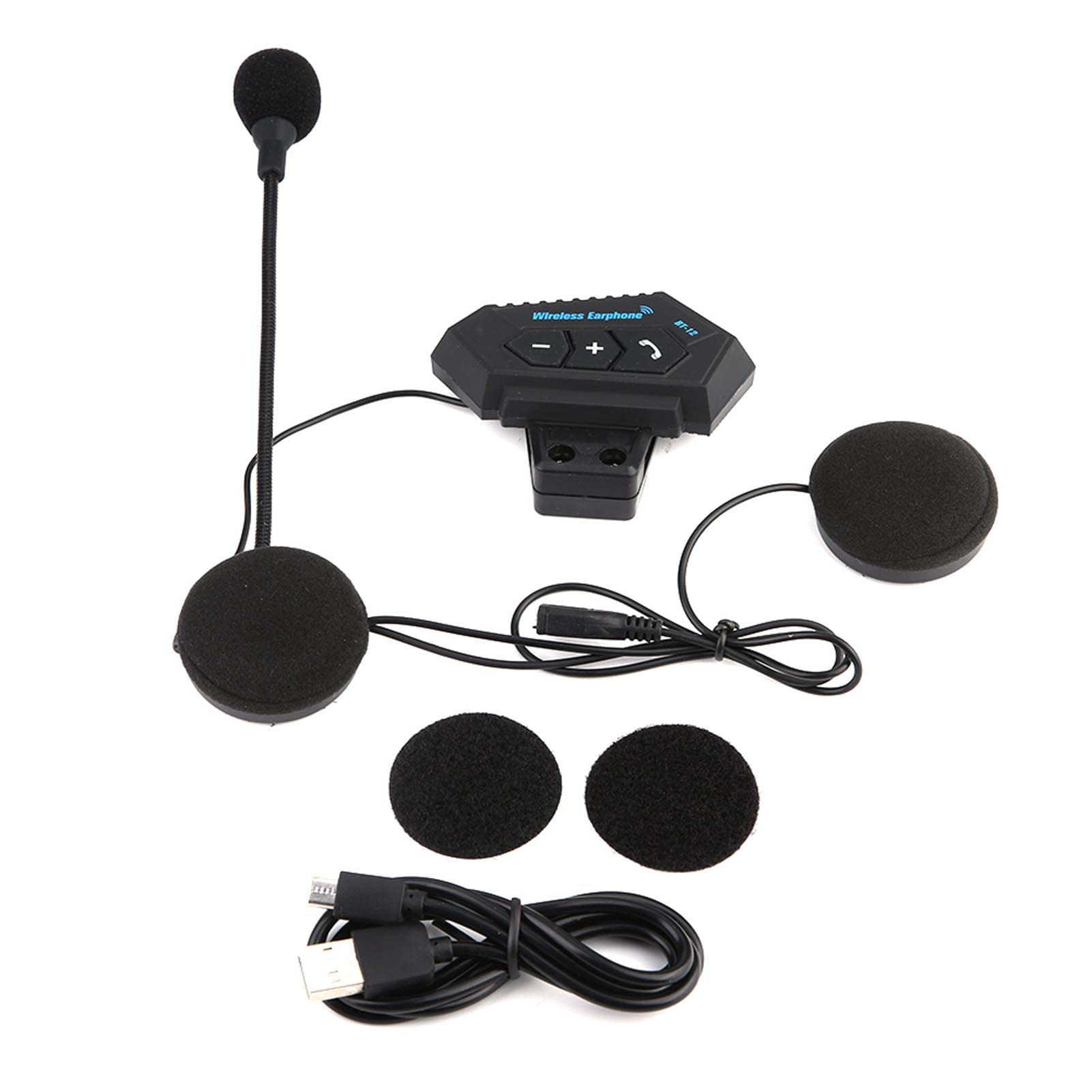 AQXREIGHT Bluetooth Helmet Headphones for Motorcycle - Wireless Headset with Built-in Speakers, Hands-Free Calling & Noise Cancellation - Perfect for Commuting, Touring & Long Rides