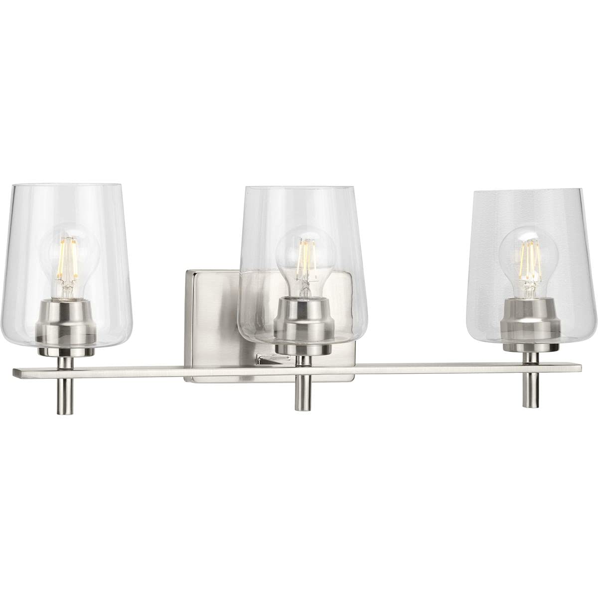 Progress Lighting P300362-009 Calais Bath & Vanity Light Fixture in Brushed Nickel - Modern Bathroom Lighting for Vanity Mirror & Sink Area