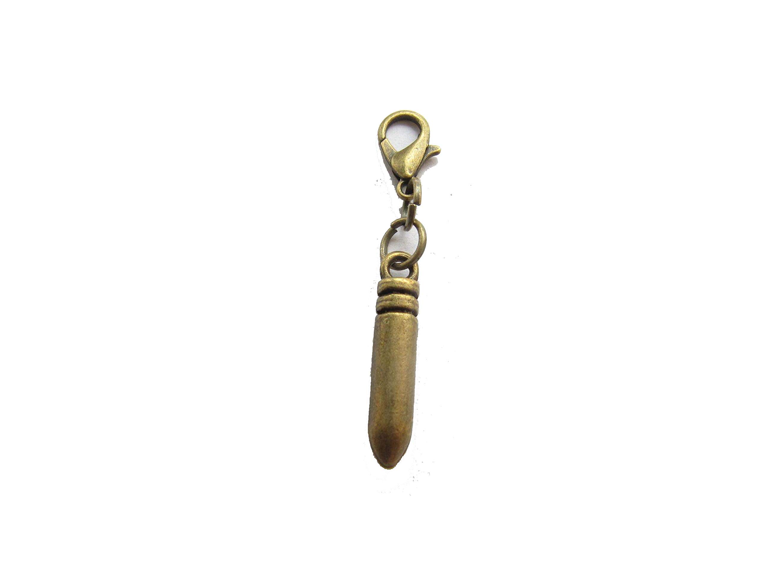 Bullet & Grenade Charms for Bags - Gun Pistol Clip, Zipper Pull, Planner Charm with Lobster Clasp - Perfect for Backpacks, Keychains & DIY Crafts (#3)
