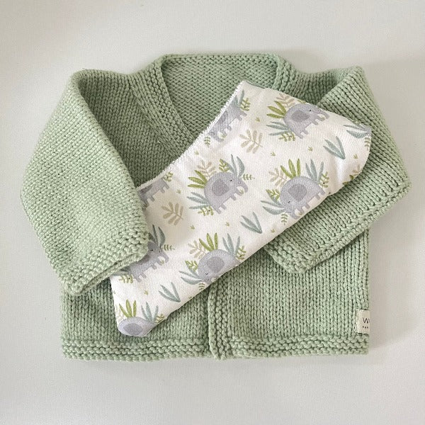 Stylish Baby Cardigan & Dribble Bib Set - Soft Cotton Knitwear & Absorbent Bibs for Newborns & Toddlers - Perfect for Playtime, Feeding & Photo Shoots