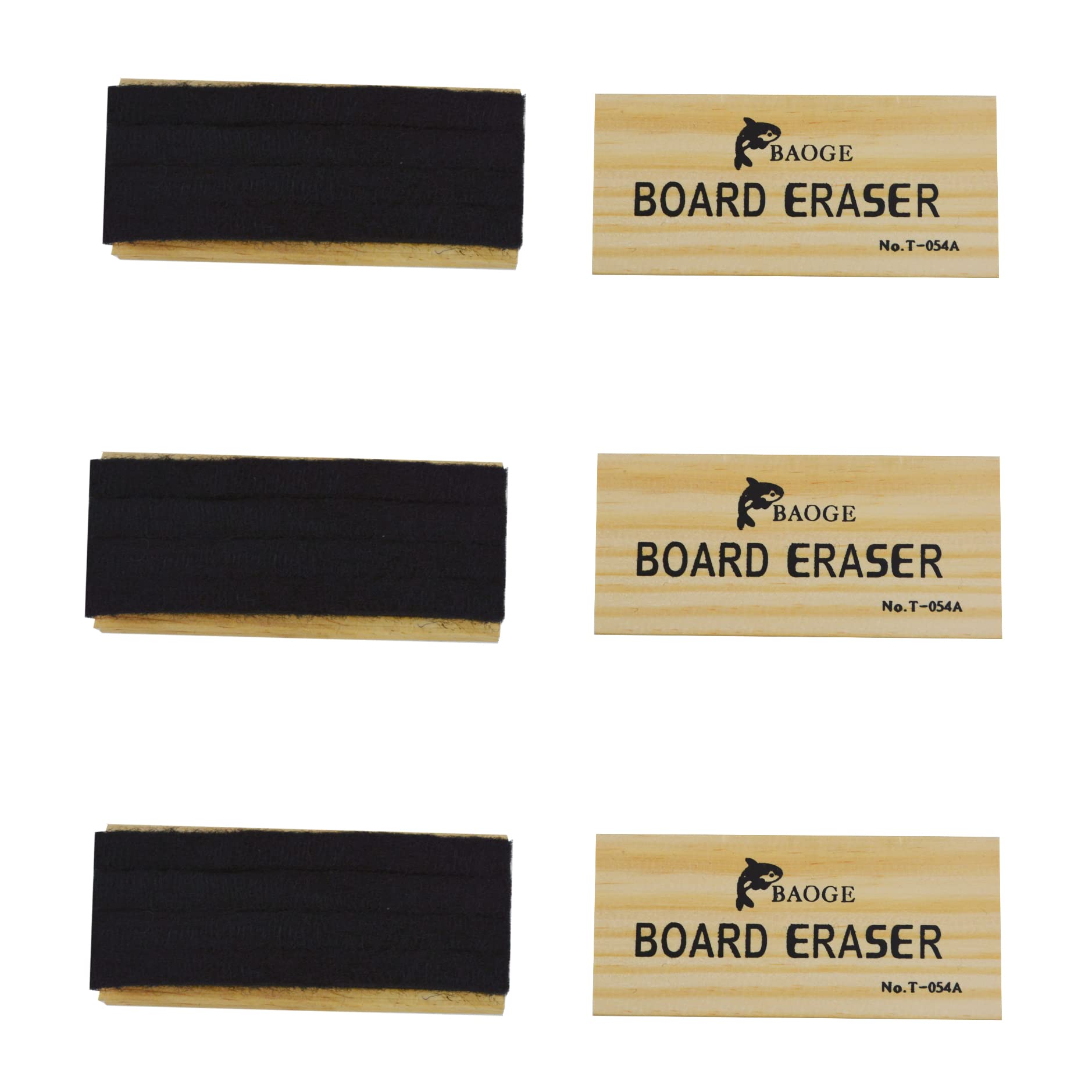 6 Pack Premium Wool Felt Chalkboard Erasers - Dustless Wooden Chalk Eraser for Classroom, Office & Home Use - Blackboard Cleaner for Teachers, Students & Professionals