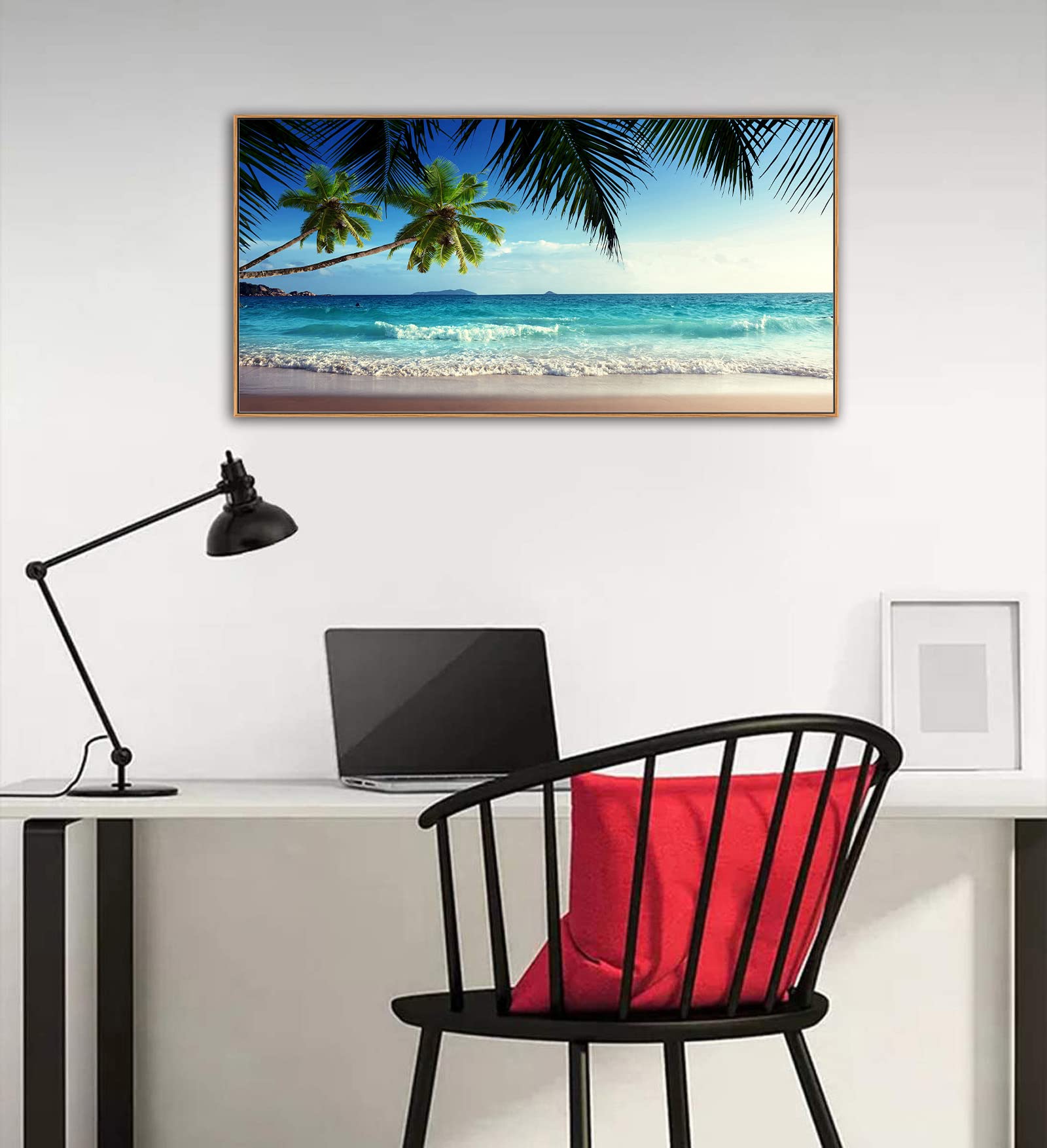 Framed Beach Canvas Wall Art - 24