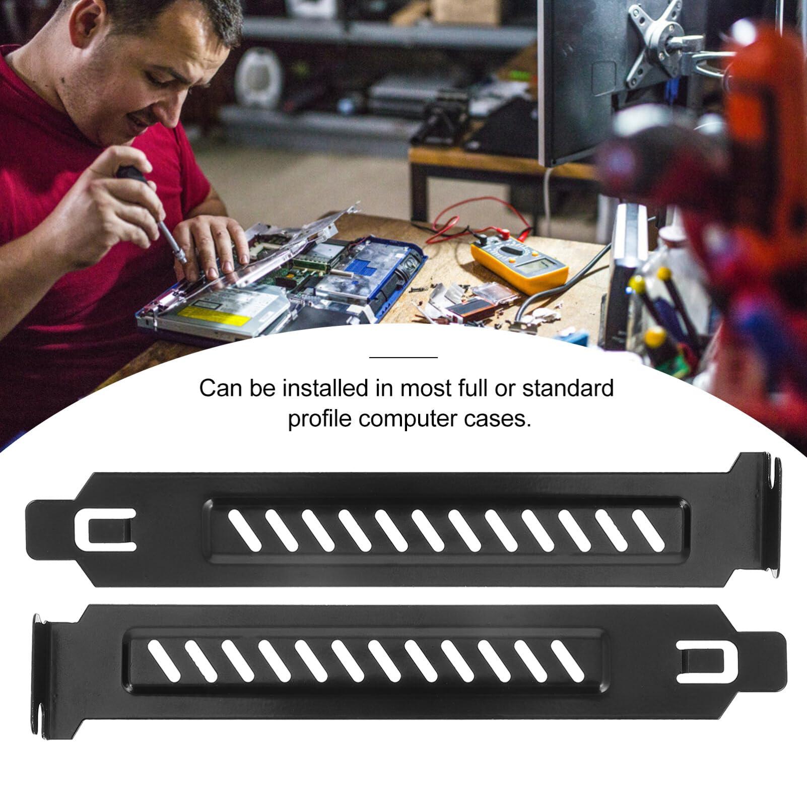 UKCOCO 20pcs Stainless Steel PCI Slot Covers - Blanking Plates for Computer Case, GPU Bezel, RGB Case Modding, Chassis Bits & Deflector | Perfect for PC Builds, Gaming Rigs & Custom Computer Modifications