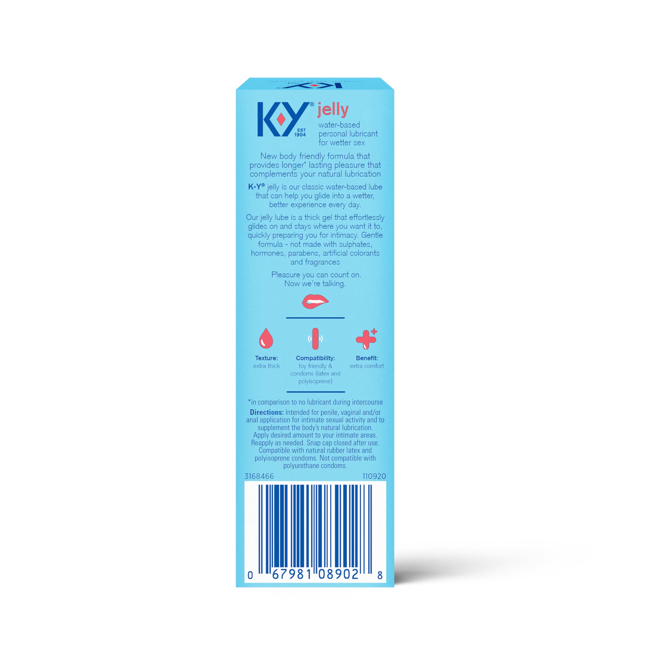 K-Y Jelly Water-Based Personal Lubricant for Sex & Anal Play – Non-Greasy, pH-Balanced Lube for Women & Men – Safe with Condoms & Sex Toys – 2 oz – Perfect for Sensitive Skin & Enhanced Intimacy