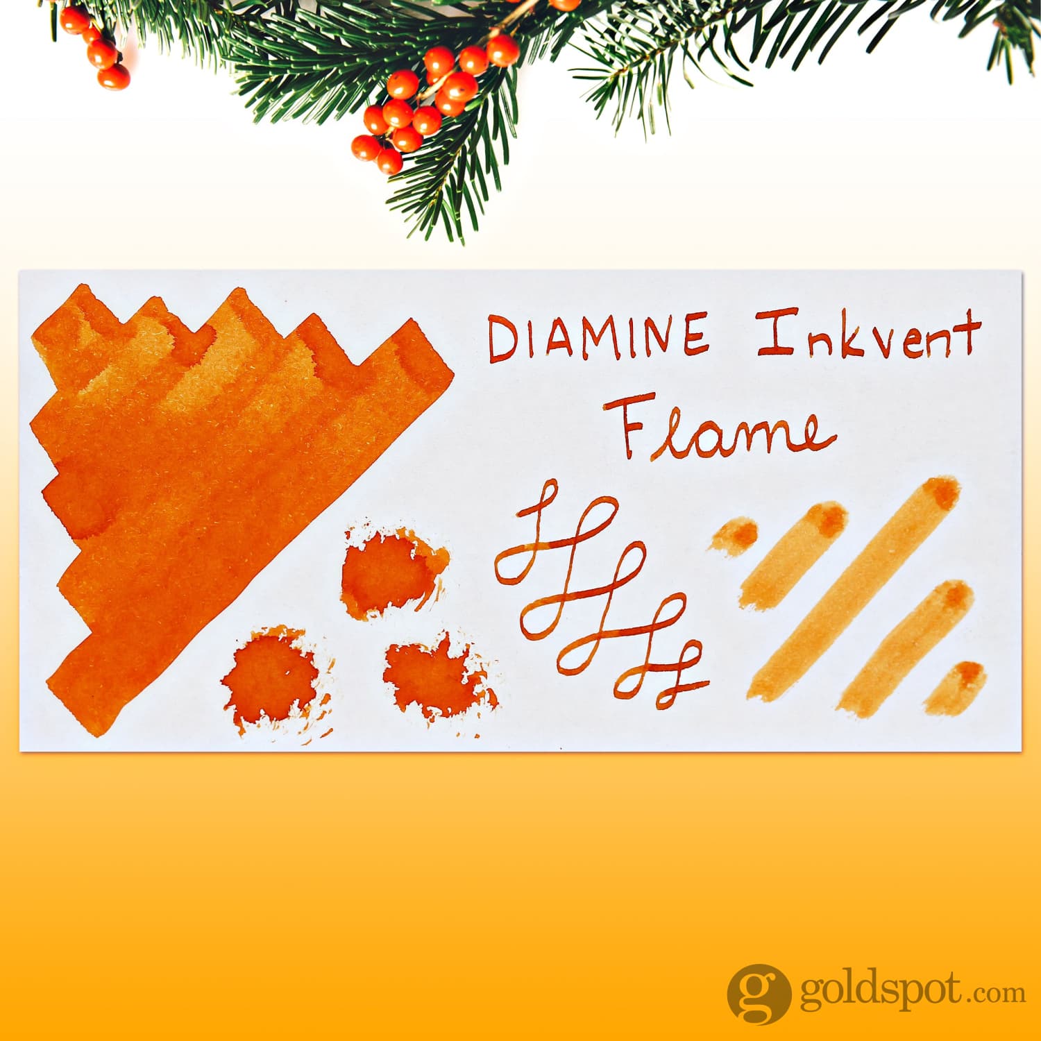 Diamine Inkvent Green Edition Flame - 50 mL Standard Bottled Fountain Pen Ink for Calligraphy, Journaling & Artistic Writing