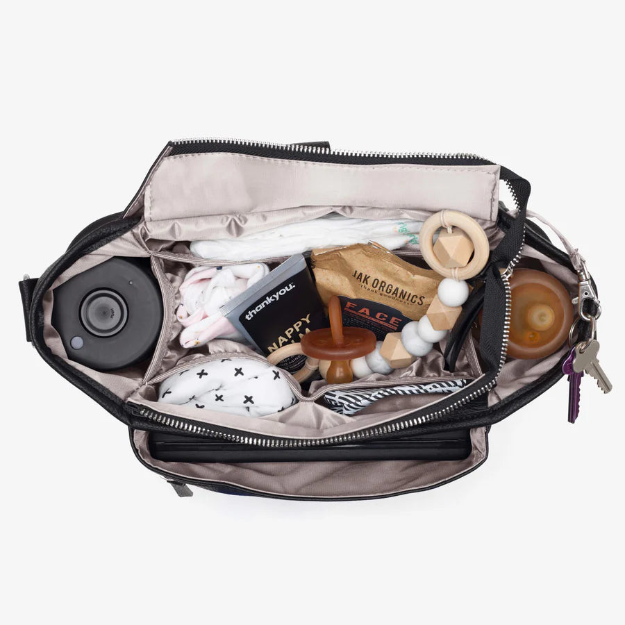 Vanchi Pram Caddy Stroller Organizer - Black | Premium Baby Stroller Accessory for Diapers, Toys & Essentials | Perfect for Shopping, Walks & Travel